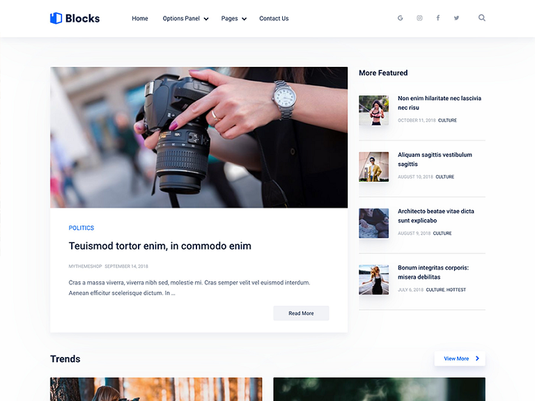 Szablon strony Blocks