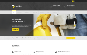 Szablon Builders — widok strony głównej