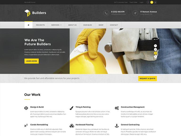 Szablon strony Builders