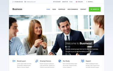 Szablon Business — widok strony głównej