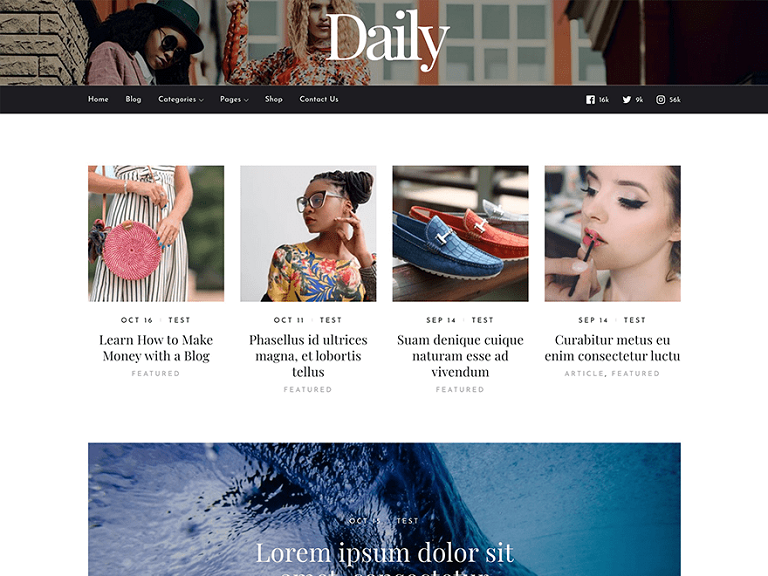 Szablon strony Daily