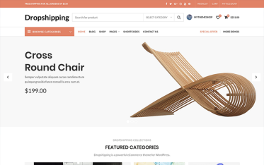 Szablon Dropshipping — widok strony głównej