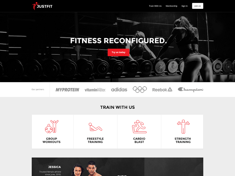 Szablon strony JustFit