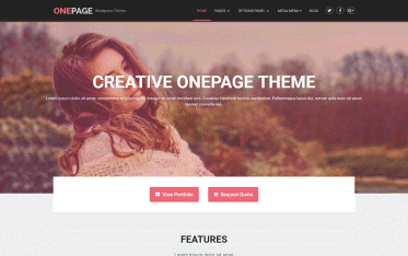 Szablon OnePage Lite — widok strony głównej