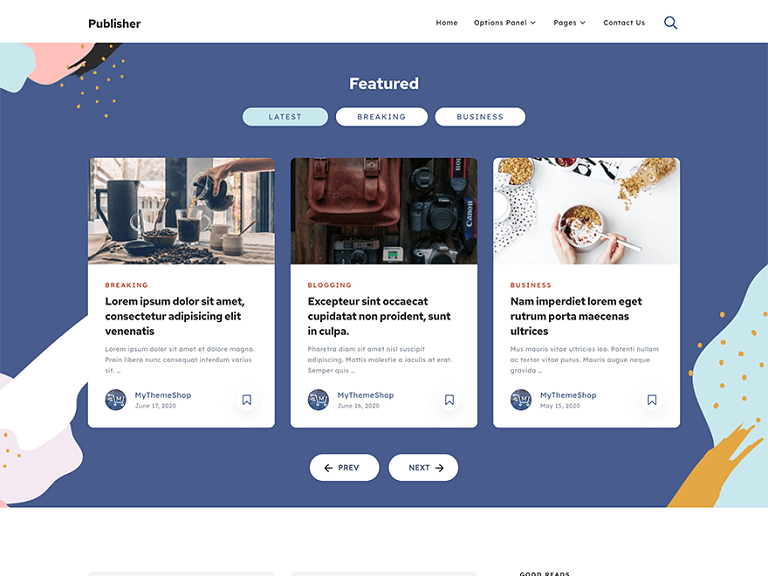 Szablon strony Publisher