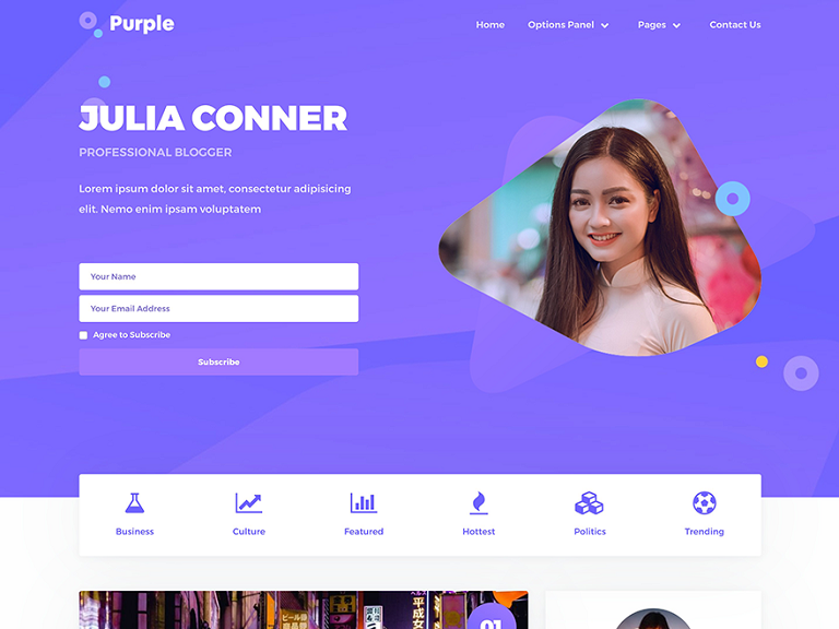 Szablon strony Purple