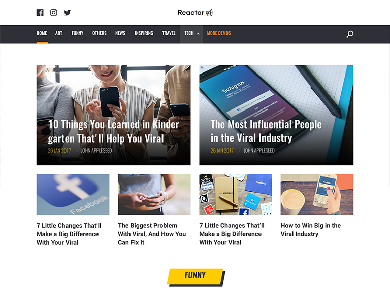 Szablon strony Reactor