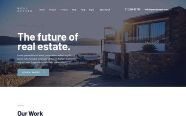 Szablon Real Estate — widok strony głównej