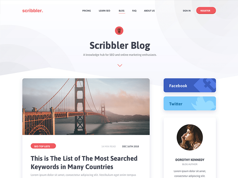 Szablon strony Scribbler