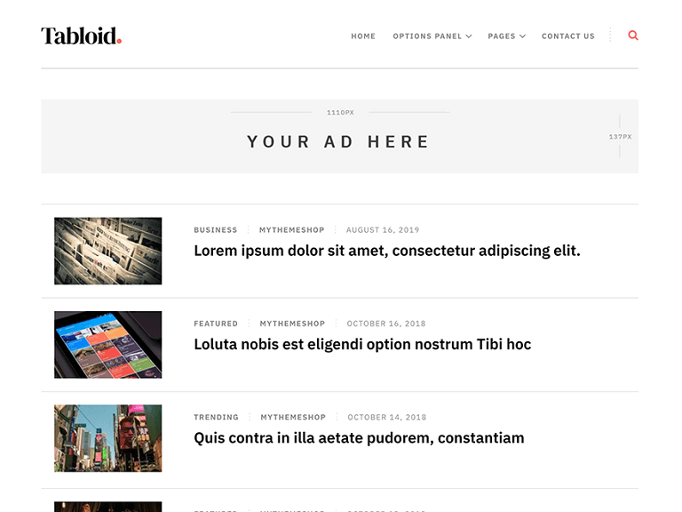 Szablon strony Tabloid