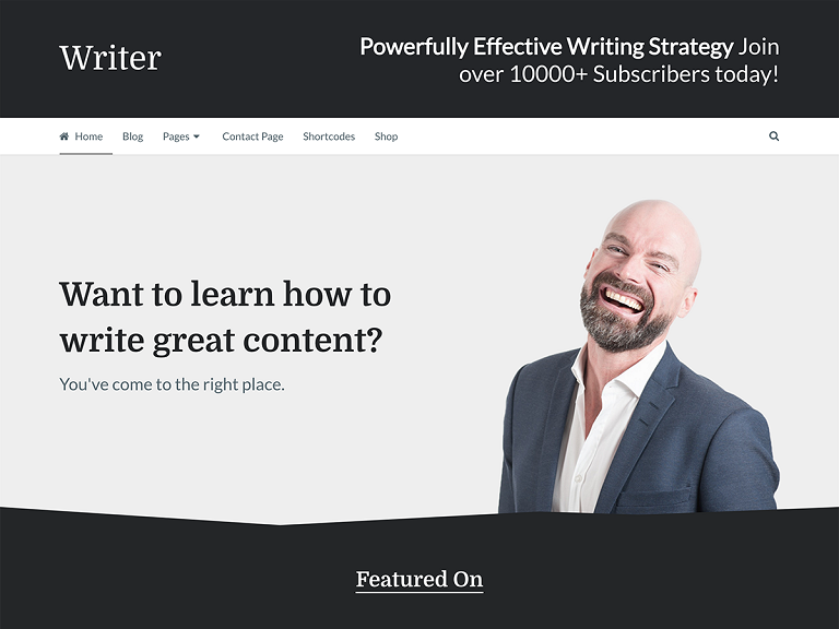 Szablon strony Writer