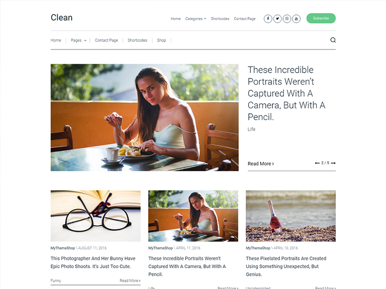 Szablon strony clean