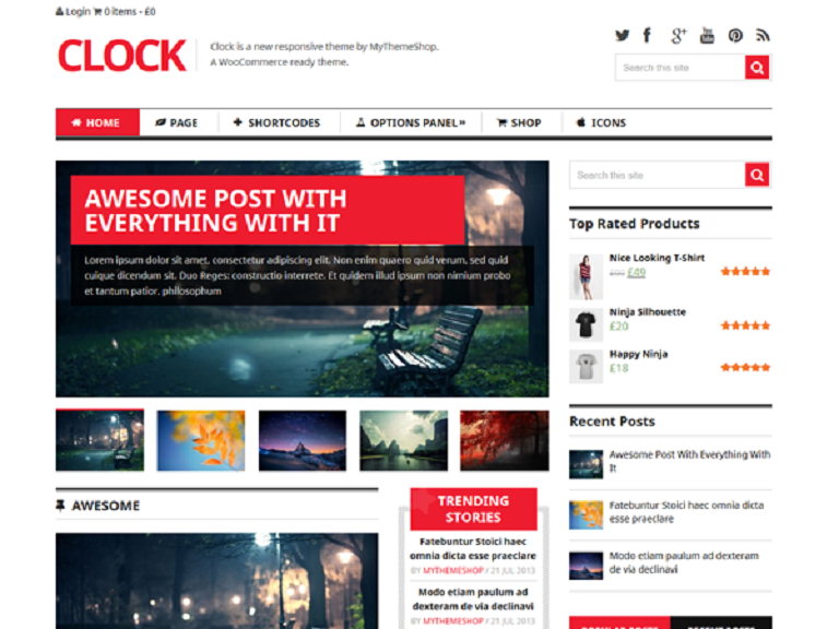 Szablon strony Clock