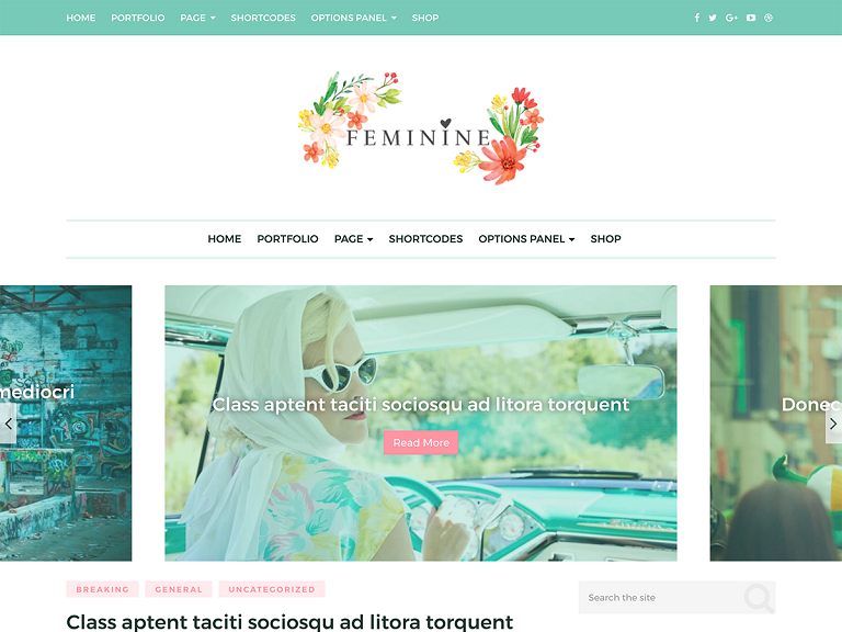 Szablon strony Feminine