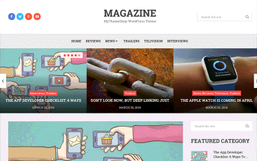 Szablon Magazine — widok strony głównej