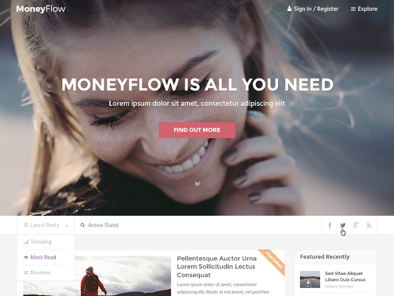 Szablon strony Moneyflow