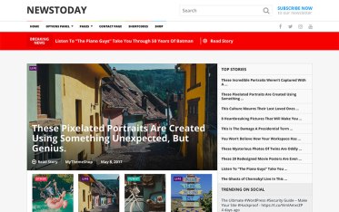Szablon NewsToday — widok strony głównej