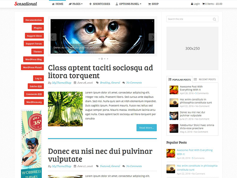 Szablon strony Sensational