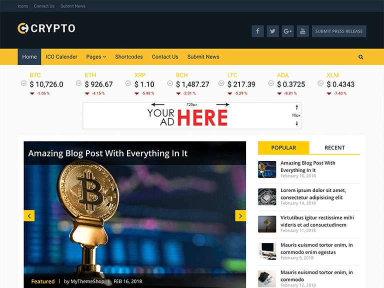 Szablon strony Crypto