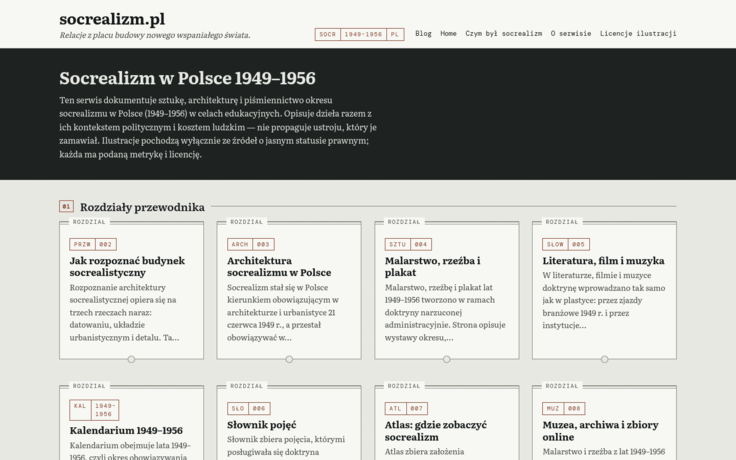 Szablon Kartoteka — widok strony głównej