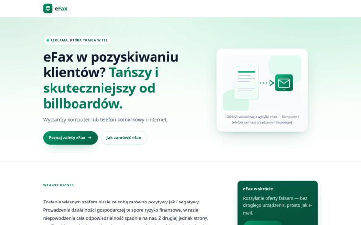 Szablon Szmaragd — widok strony głównej